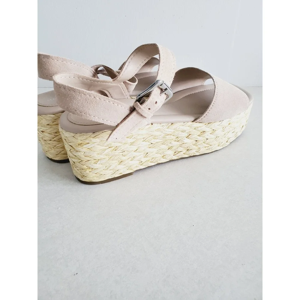 Marc Fisher Platform Espadrille Sandals Blush Strappy Dressy Casual 11M
